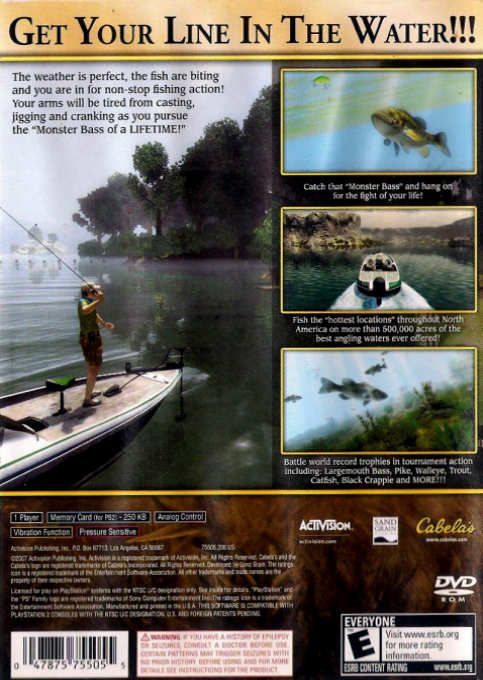 Cabela's Monster Bass — Box back