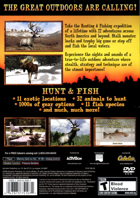Cabela's Outdoor Adventures — Box back