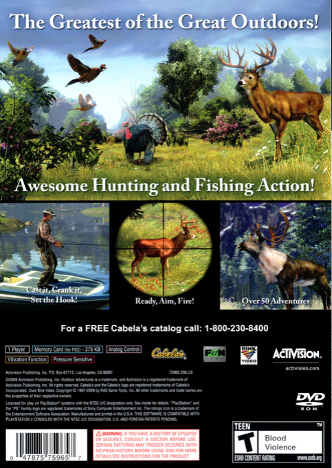 Cabela's Outdoor Adventures 2010 — Box back