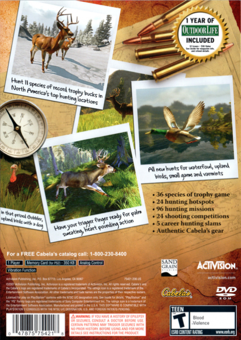 Cabela's Trophy Bucks — Box back