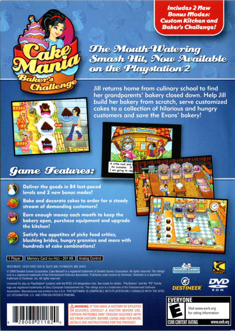 Cake Mania : Baker's Challenge — Box back