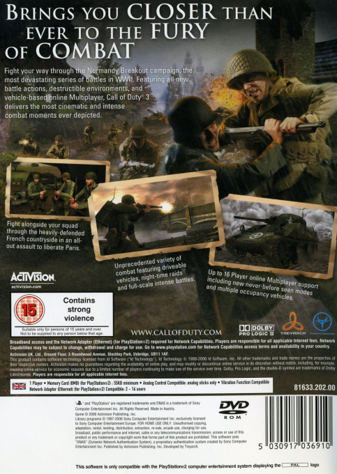 Call of Duty 3 — Box back
