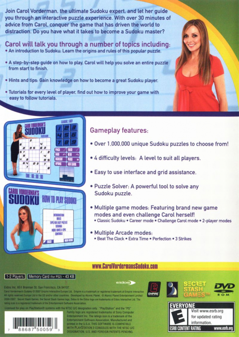 Carol Vorderman's Sudoku — Box back