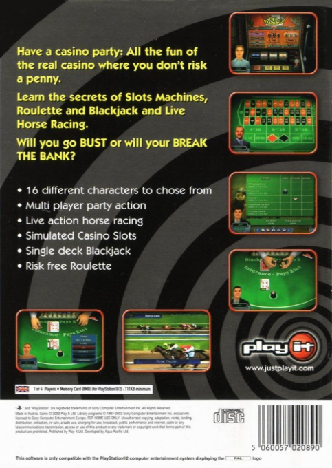 Casino Challenge — Box back