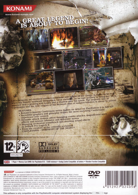 Castlevania — Box back