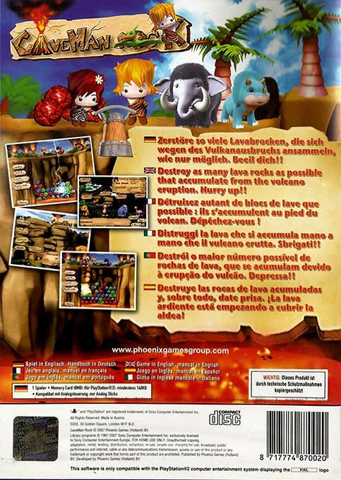 Caveman Rock — Box back