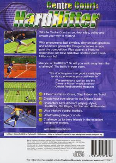 Centre Court : Hard Hitter — Box back