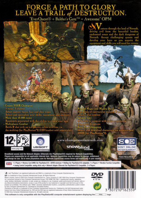 Champions of Norrath — Box back