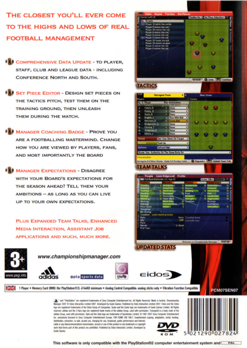 Championship Manager 2007 — Box back