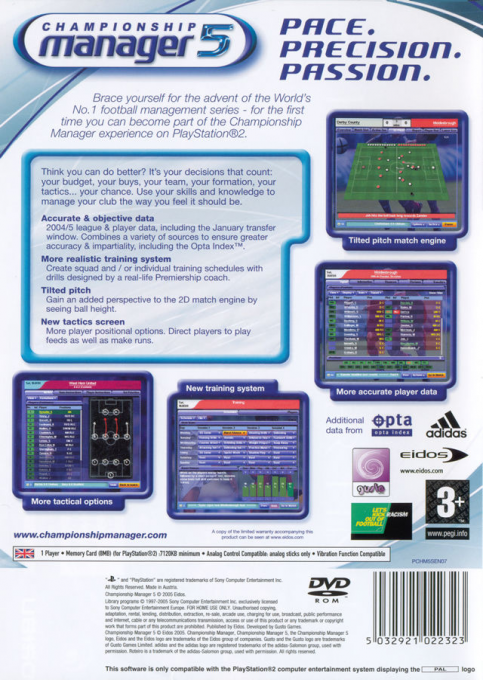 Championship Manager 5 — Box back