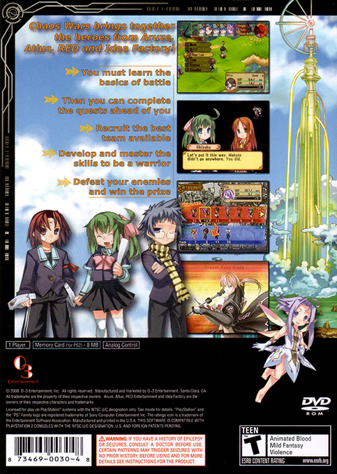 Chaos Wars — Box back