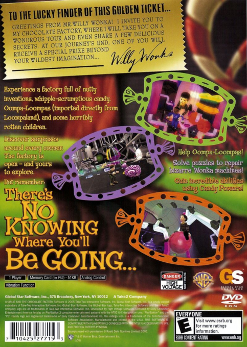 Charlie and the Chocolate Factory — Box back