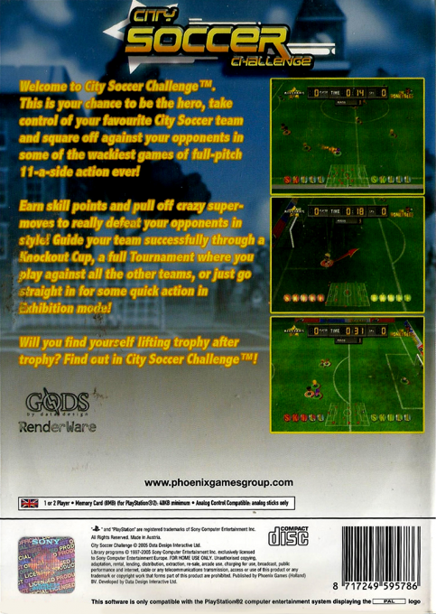 City Soccer Challenge — Box back