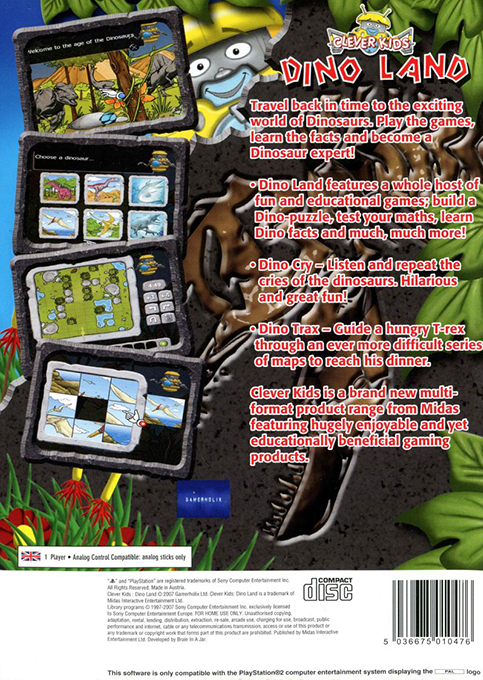 Clever Kids : Dino Land — Box back