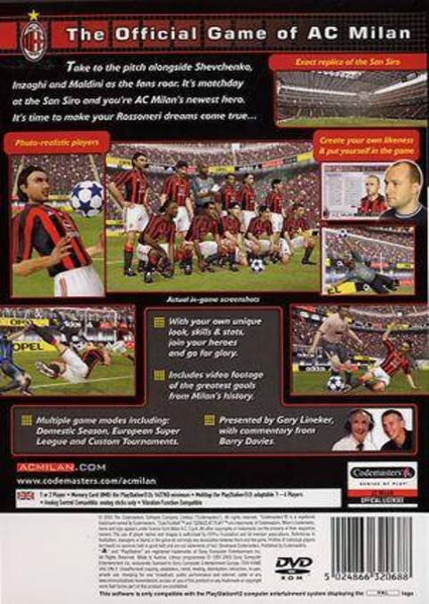 Club Football - AC Milan — Box back