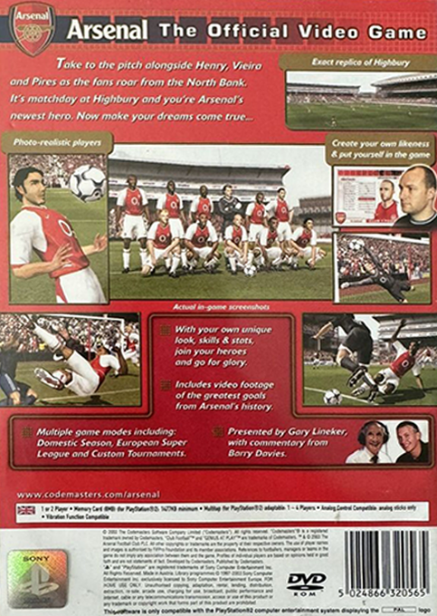 Club Football - Arsenal — Box back