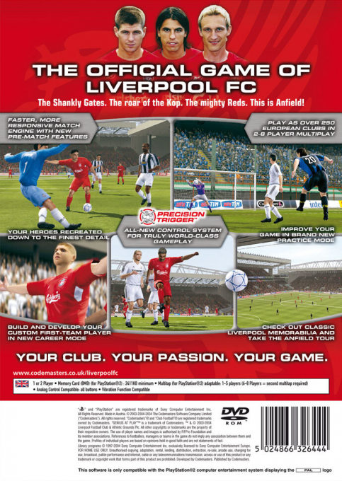 Club Football 2005 - Liverpool FC — Box back