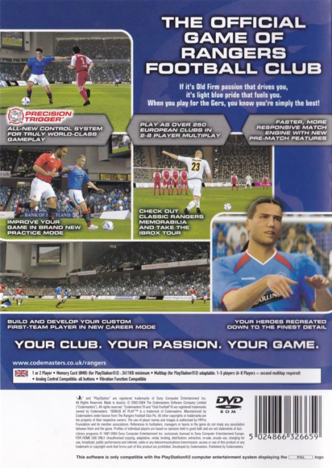 Club Football 2005 - Rangers FC — Box back