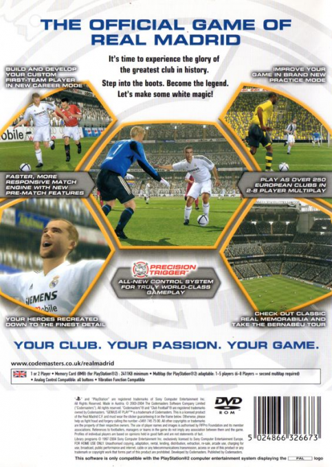 Club Football 2005 - Real Madrid — Box back