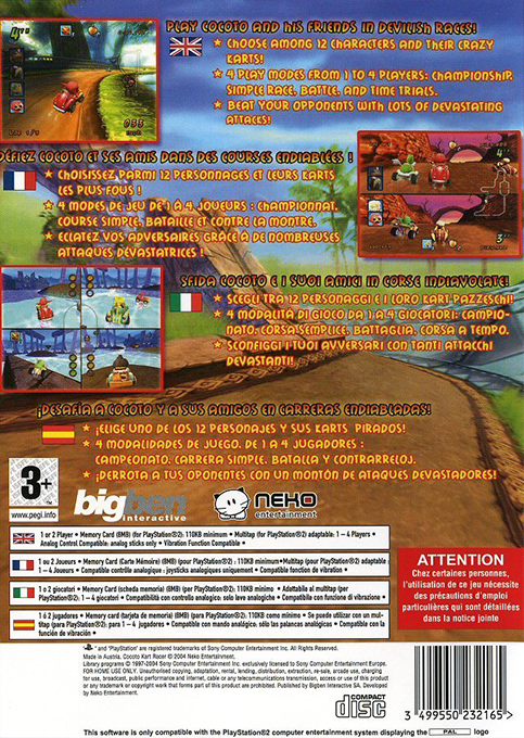 Cocoto Kart Racer — Box back