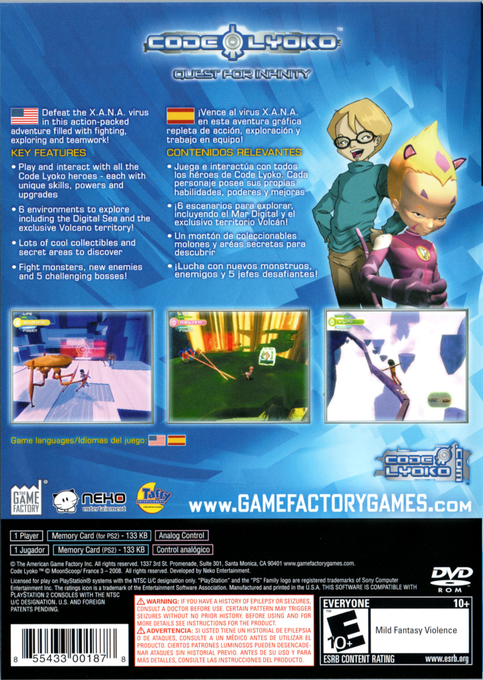 Code Lyoko : Quest for Infinity — Box back