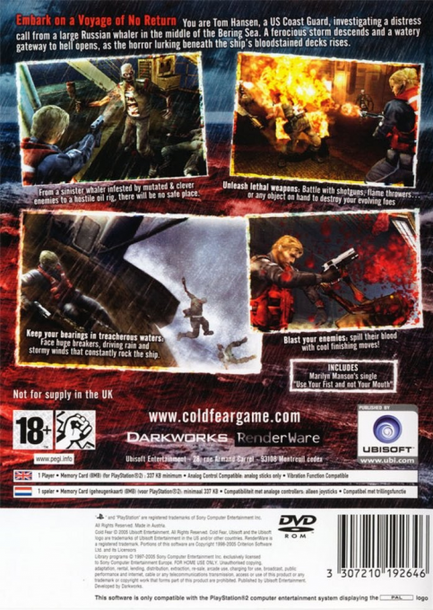 Cold Fear — Box back