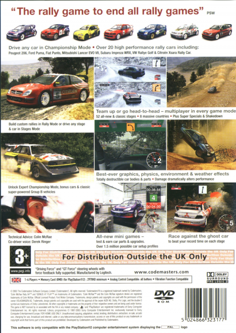 Colin McRae Rally 04 — Box back