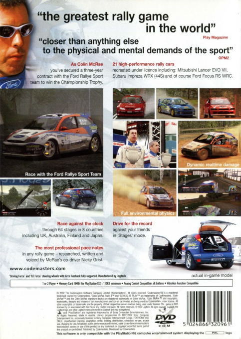 Colin McRae Rally 3 — Box back