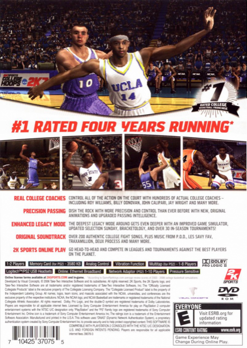 College Hoops 2K7 — Box back