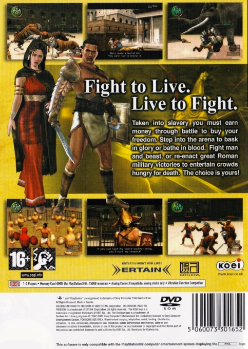 Colosseum : Road to Freedom — Box back