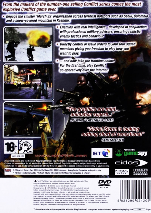 Conflict : Global Storm — Box back