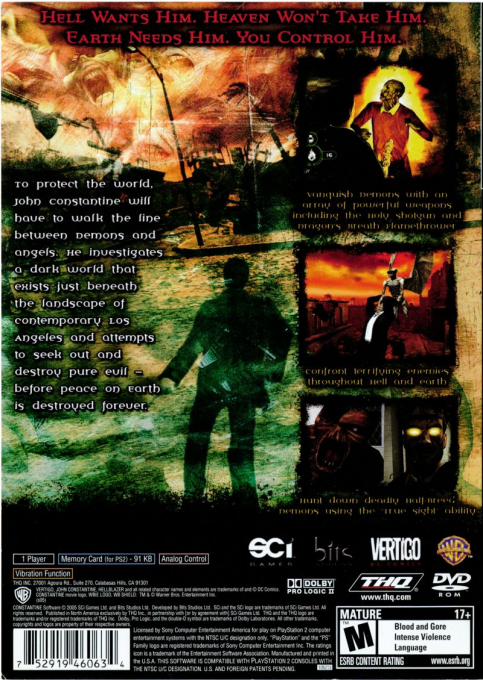 Constantine — Box back