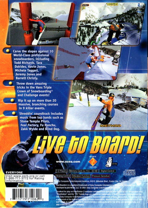 Cool Boarders 2001 — Box back