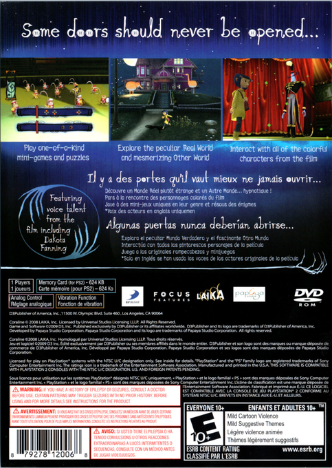 Coraline — Box back