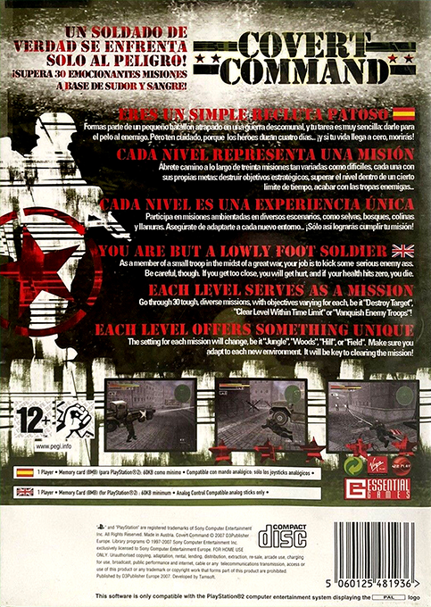 Covert Command — Box back