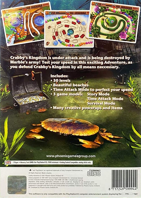 Crabby Adventure — Box back