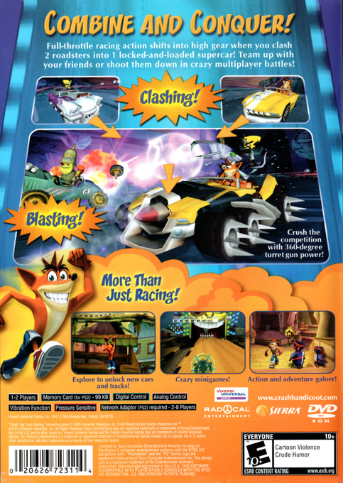 Crash Tag Team Racing — Box back