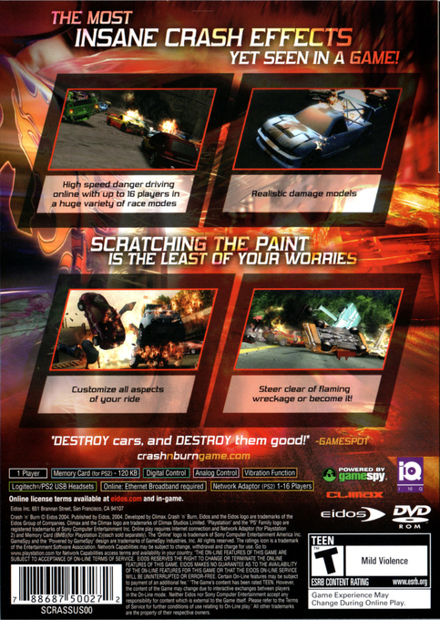Crash 'n' Burn — Box back