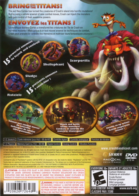 Crash of the Titans — Box back