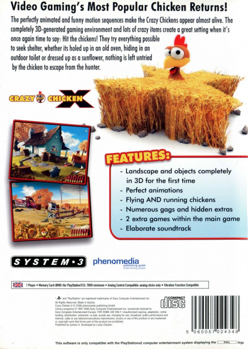 Crazy Chicken X — Box back