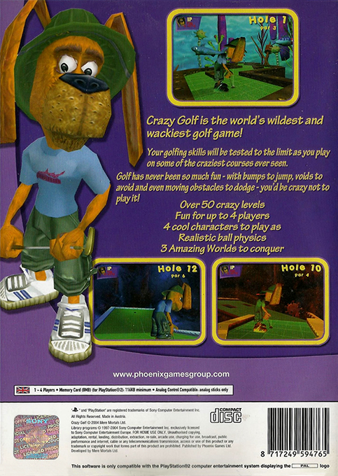 Crazy Golf — Box back