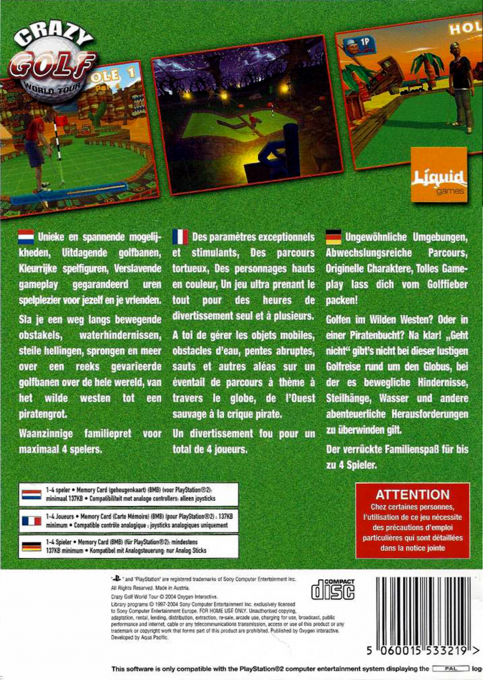 Crazy Golf : World Tour — Box back
