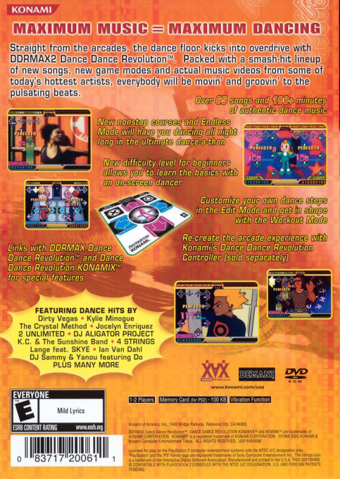 DDRMAX2 Dance Dance Revolution — Box back
