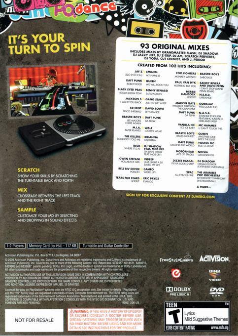 DJ Hero — Box back
