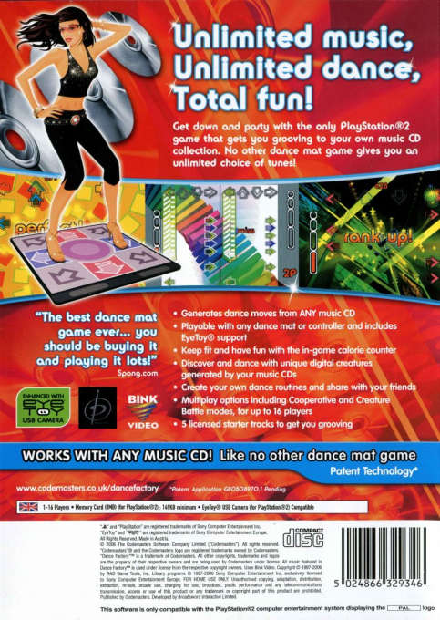 Dance Factory — Box back