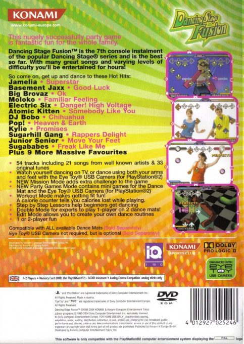 Dancing Stage Fusion — Box back