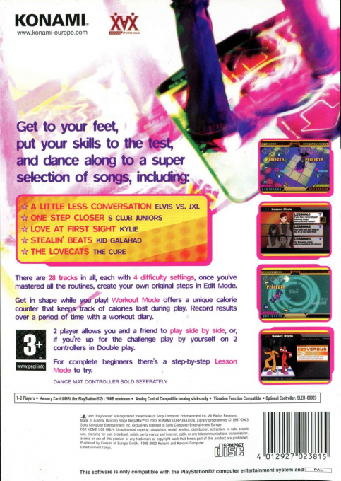 Dancing Stage MegaMix — Box back