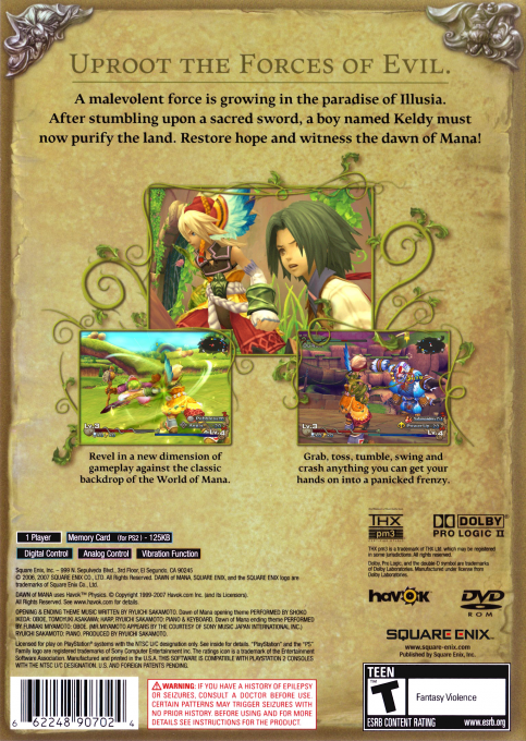 Dawn of Mana — Box back