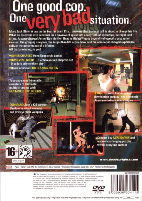 Dead to Rights — Box back
