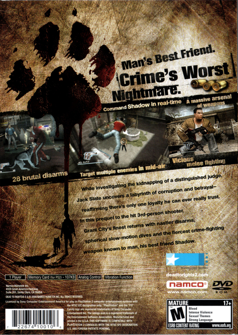 Dead to Rights II — Box back